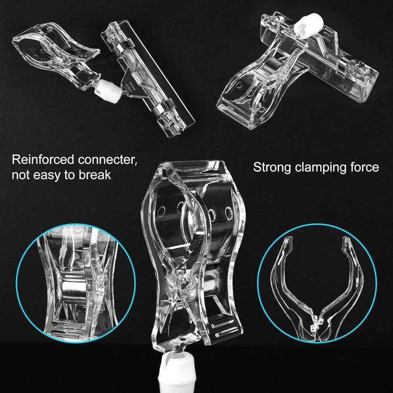 Inchoco Clear Sign Clips Merchandise Display 12 Pack Plastic Label Pop Clips on Sign Holder Shelf Double Sided Swivel Price Tag Holders on Clothing Rack Rotatable Menu Clamps for Sale Retail Display - Image 4